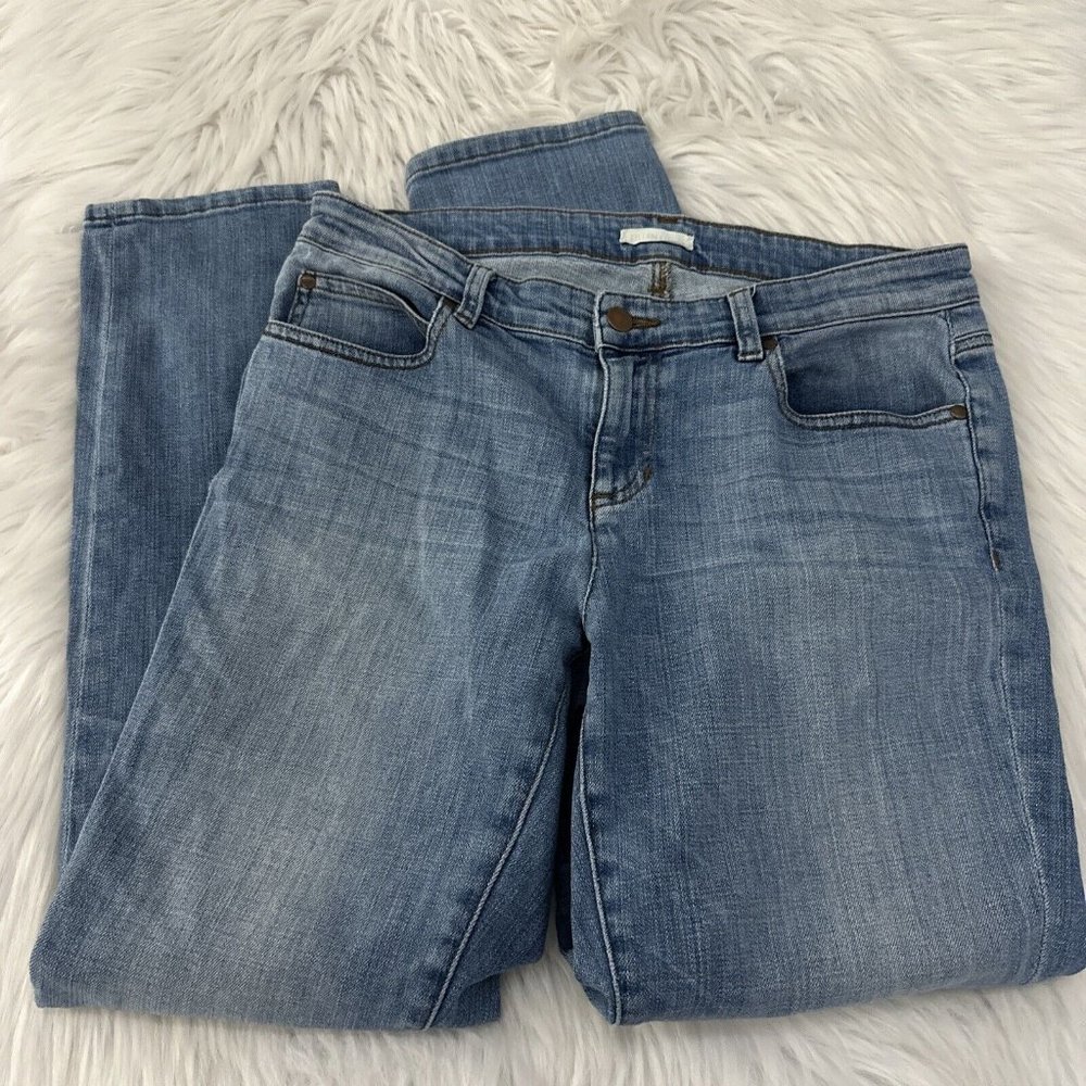 Eileen Fisher womens size 6 light wash jeans tapered leg organic cotton blend